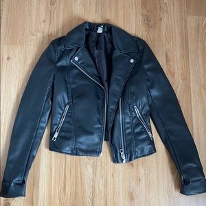 Faux leather moto jacket
